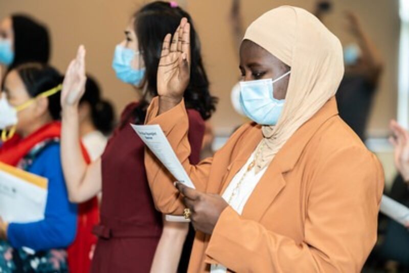 New citizens at Naturalization Ceremony