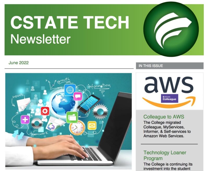 Screenshot of newsletter