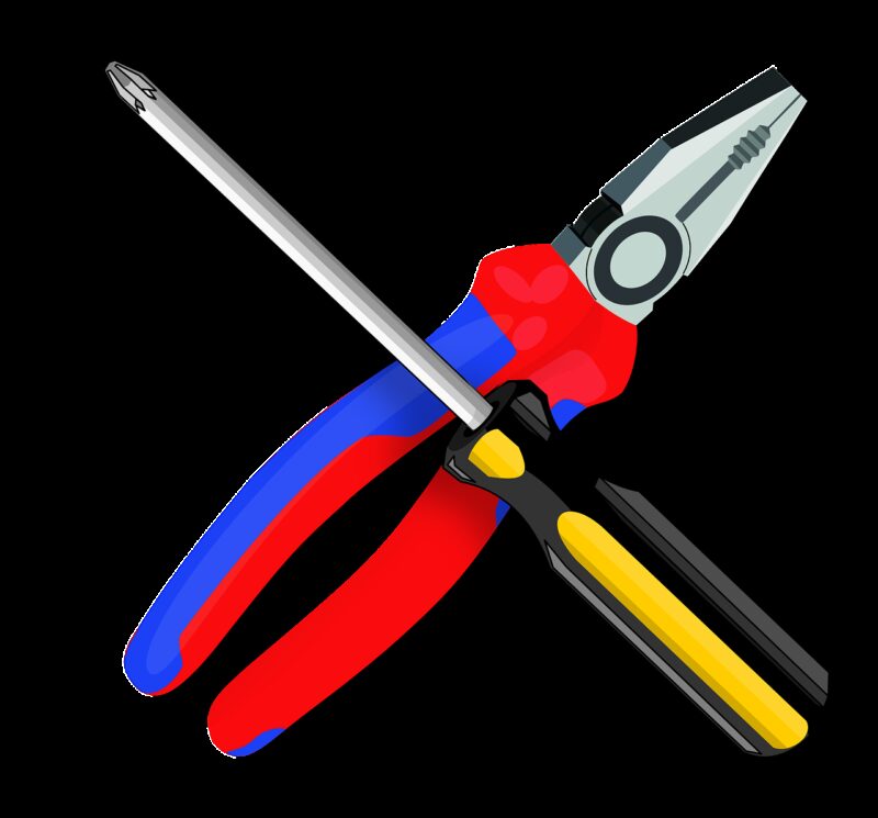 Screwdriver and pliers illustration