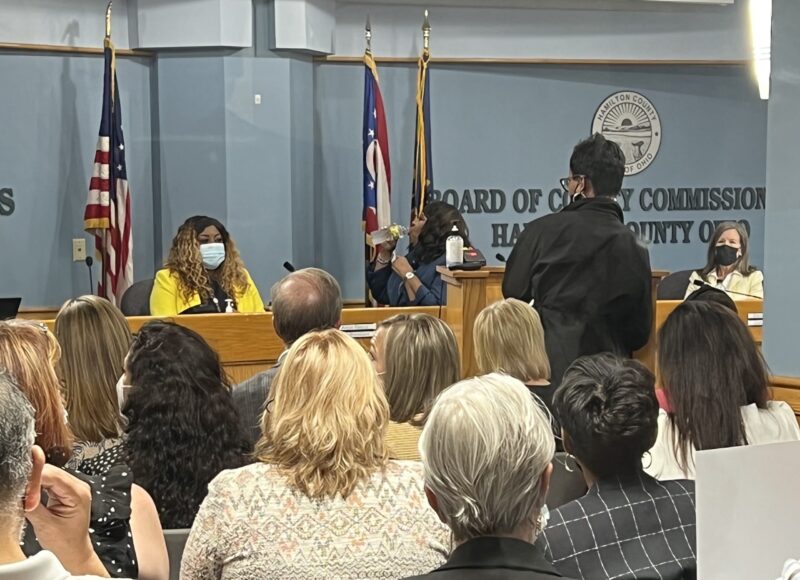 Professor Janice Curry at Hamilton County Commission meeting