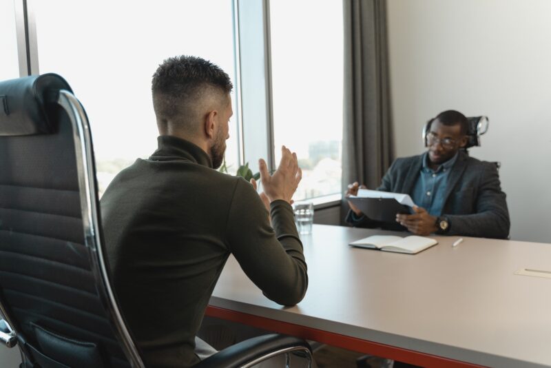 Two men in job interview