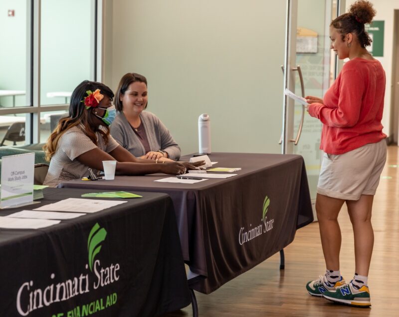 Student at Federal Work Study Job Fair