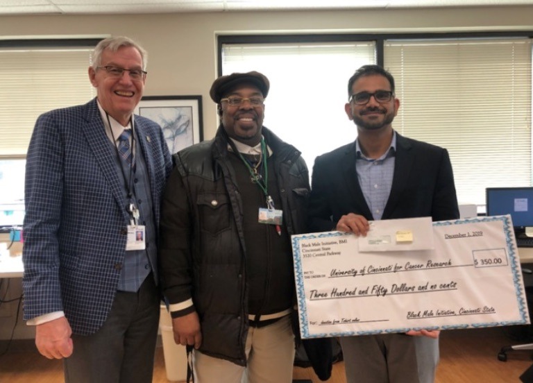 BMI Advisor Bryan Dell with UC Barrett Cancer Center's Dr. Bruce Bracken and Dr. Abhinav Sidana