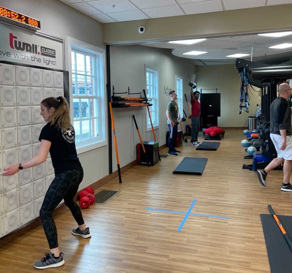 Students using cognitive fitness equipment