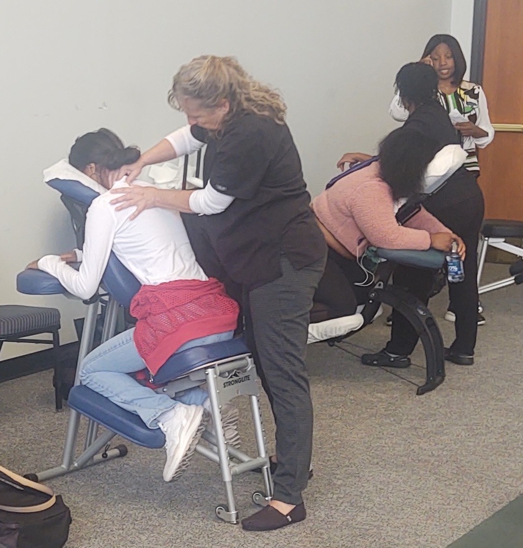 chair massages at the Health & Wellness Fair