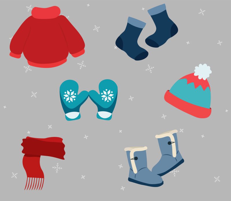 illustration of winter clothing