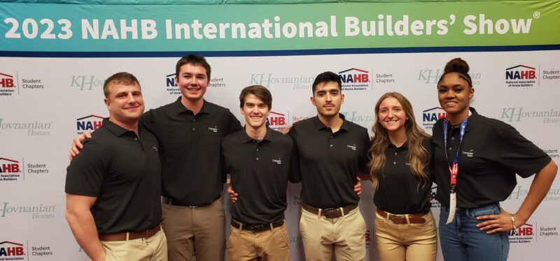 Cincinnati State Construction Management students Justin Schroeder, Travis Bertram, Jacob Sanneman, Luis Mata, Aubrey Wade, Krishna Perry