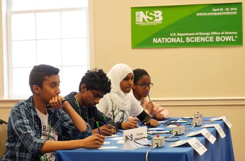 National Science Bowl team in competition