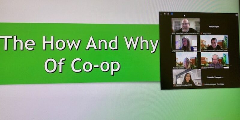 Screenshot of Cincinnati State co-op coordinators during SSLI presentation