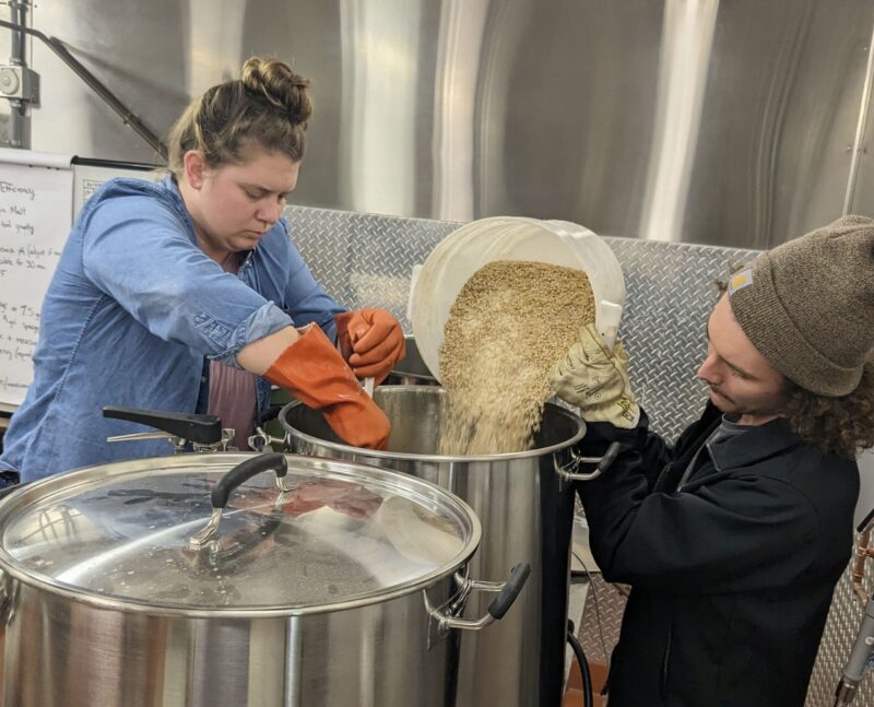 Brewing Science students Abbi Howson and Austin Fields