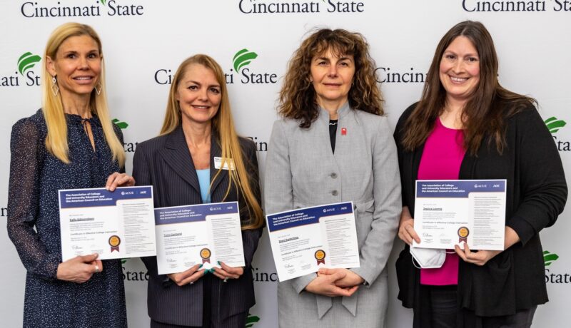 Members of ACUE Cohort 1 - Kelly Edmondson, Tomie Gartland, Stani Kantcheva, and Jessica Loomis