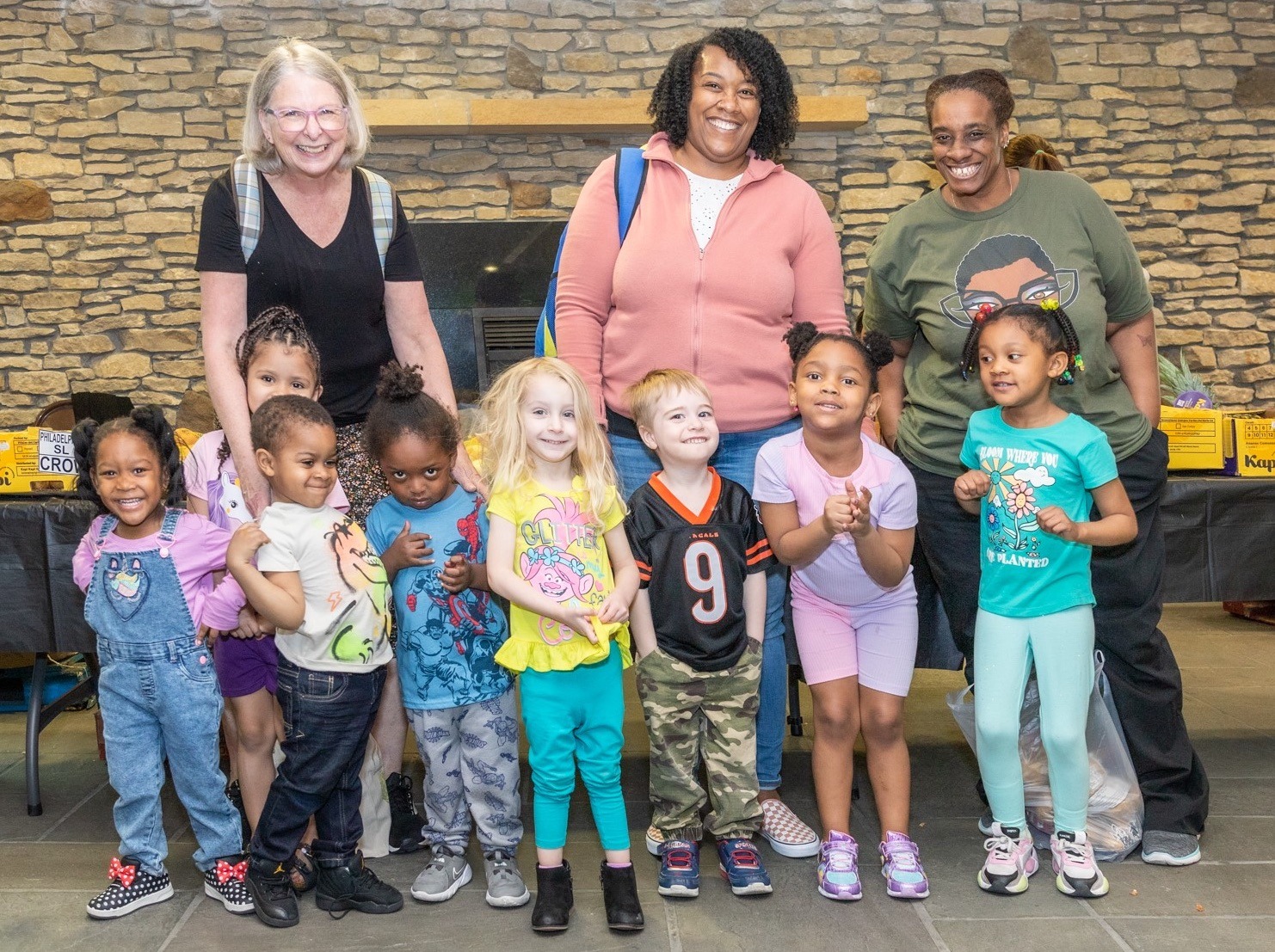 Preschool children and Mallory Center staff at the Farmer's Market