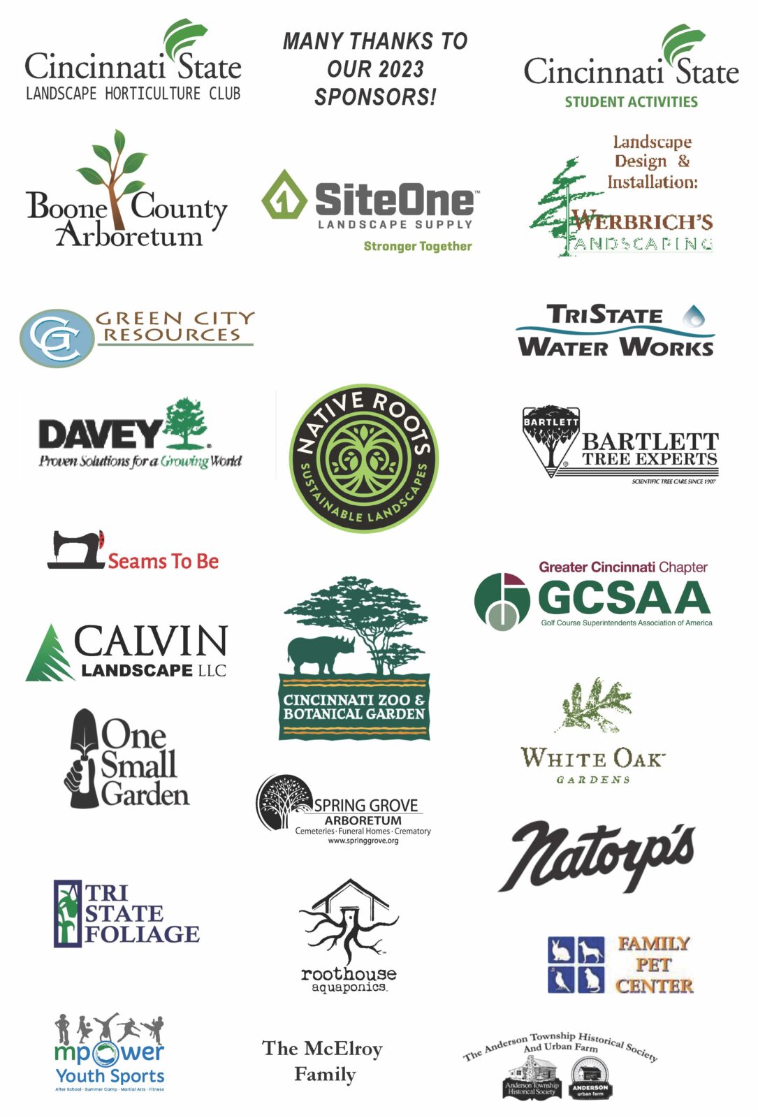 Horticulture team sponsor logos