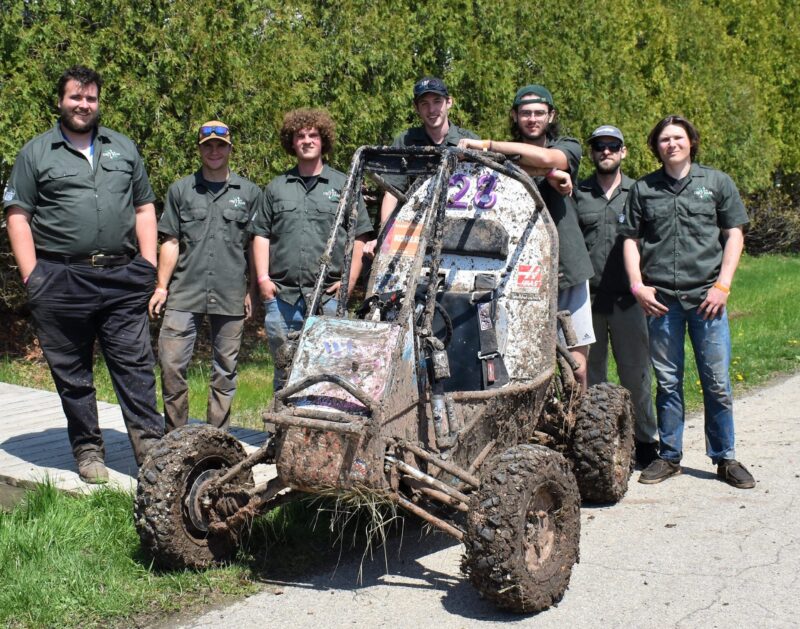 Cincy Baja Team 2023: Alex Flagg, Sam Emmerling, Christan Iaroli, Ed Alander, Denver Nieman, Zane Decker (Advisor), Demitri Woyak