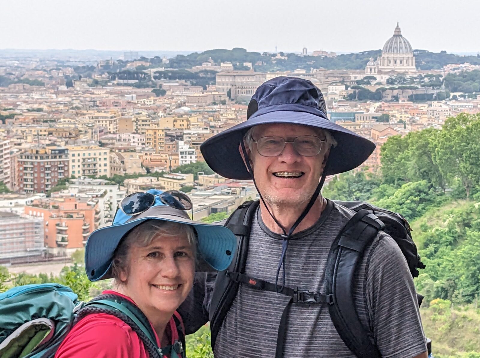 Karen and David Groh with St. Peter's Bascilica in the background