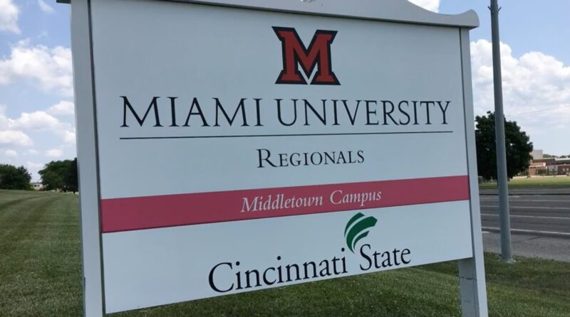 Photo of sign for Cincinnati State campus at Miami Middletown regional campus