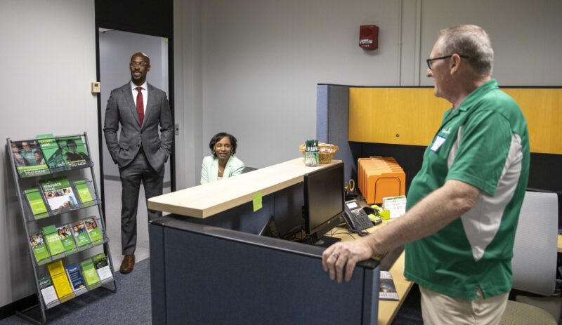 Miami Regional Campuses Dean Ande Durojaiye, Cincinnati State President Monica Posey, and Cincinnati State Middletown Campus Director Tom Hale