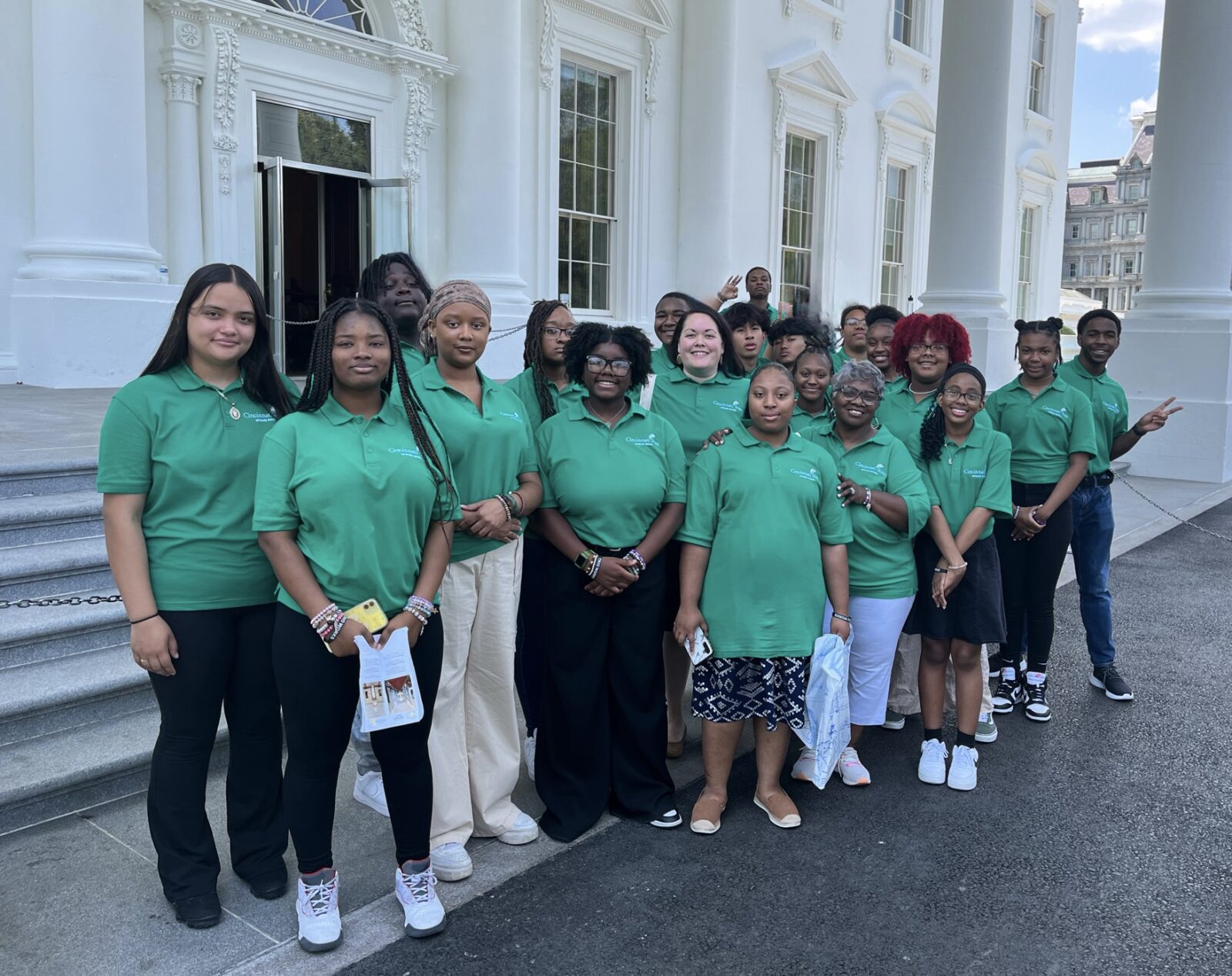Upward Bound group visiting the White House in Washington, DC