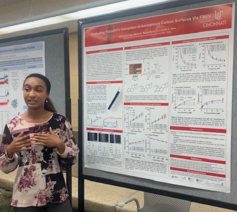 Naimah El-Amin presenting the results of research conducted during her summer internship