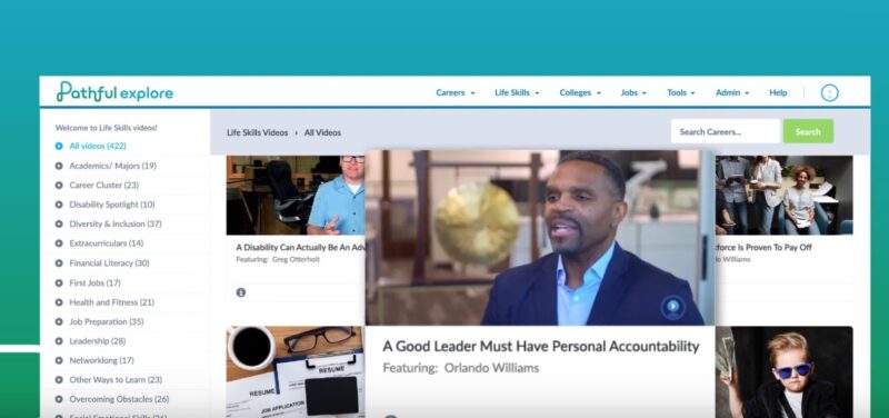 Image from Pathful Explore tool showing career exploration videos