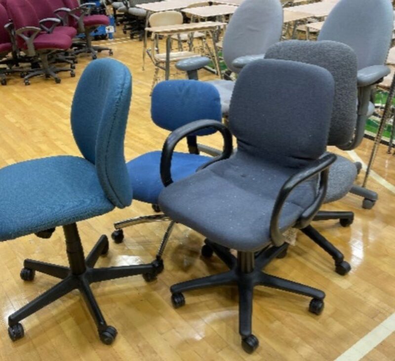 blue and grey office chairs