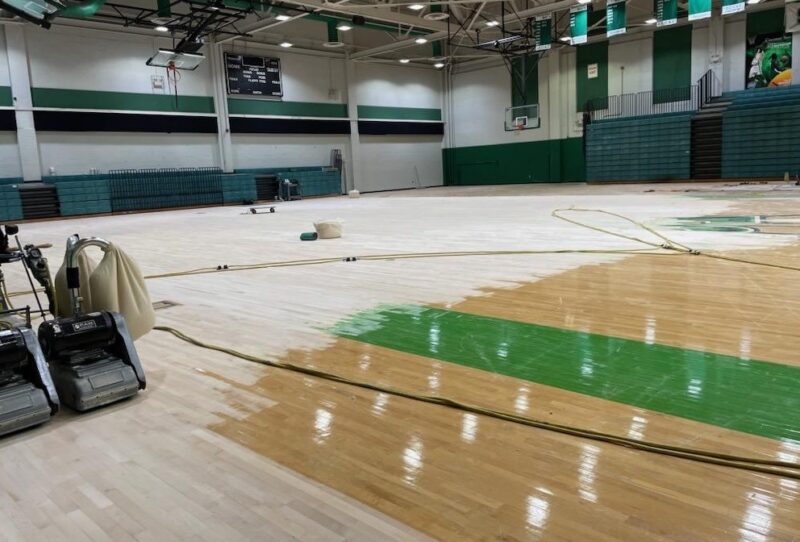 Clifton Campus Gym floor resealing in process