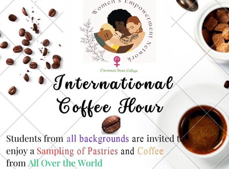 Portion of the poster for the International Coffee Hour sponsored by the Women's Empowerment Network