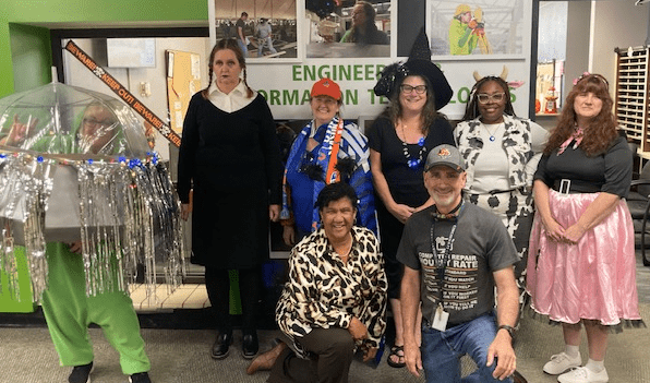 EIT faculty and staff members in Halloween costumes