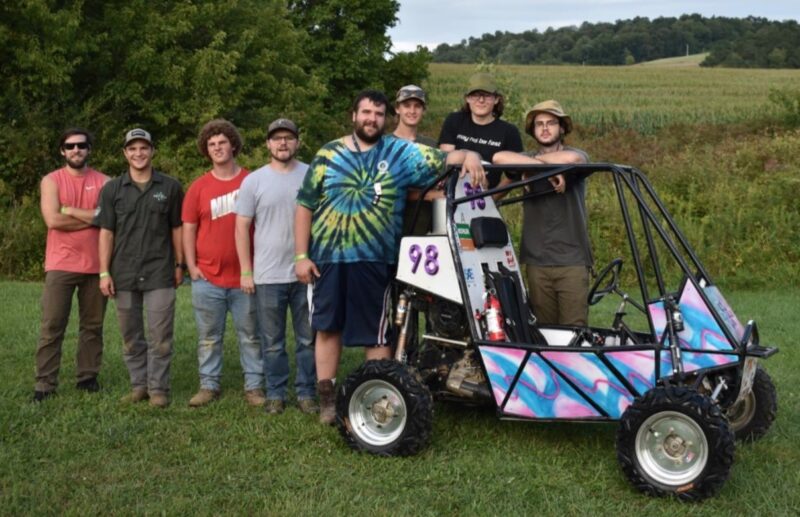 Cincy Baja team 2023: Zane Decker (advisor), Sam Emmerling, Christian Iaroli, Alex Grothaus, Alex Flagg, Ben Scheffter, Demitri Woyak, Denver Nieman