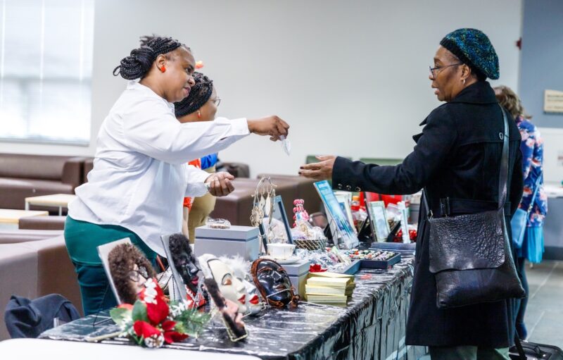 Holiday shoppers at the WEN Market