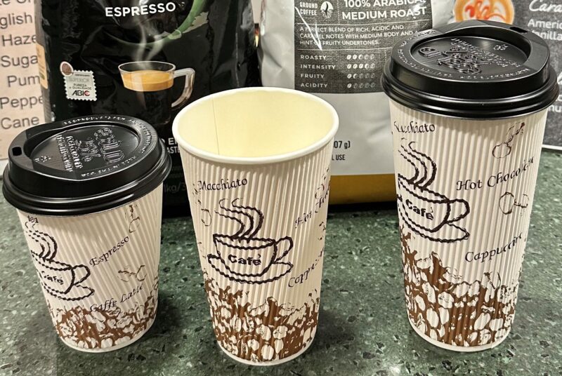 New, environmentally-friendly coffee cups at Bakery Hill
