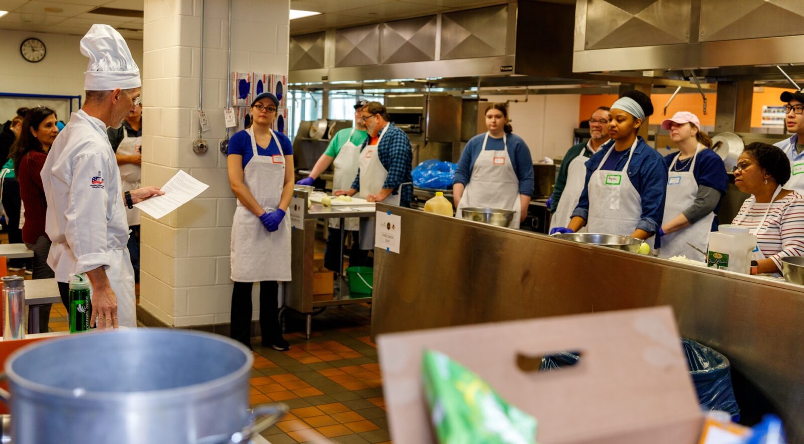 Chef Lee Ransdell gives instructions