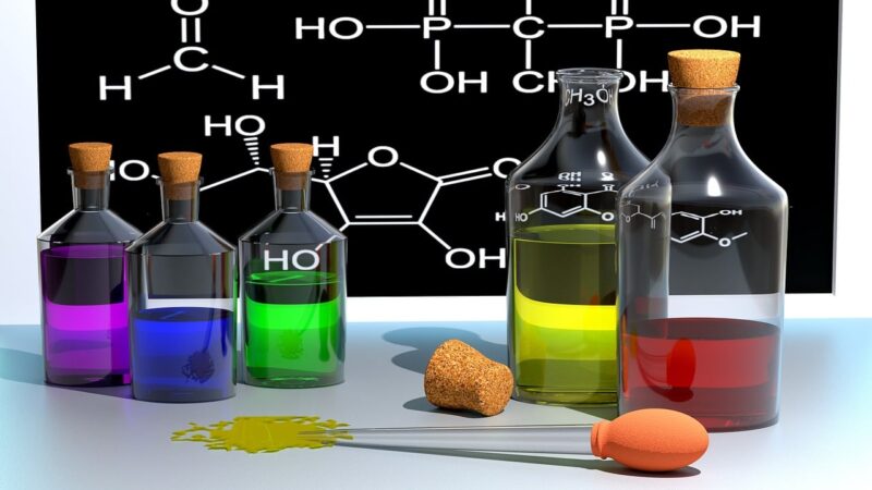chemistry flasks, test tubes, etc.