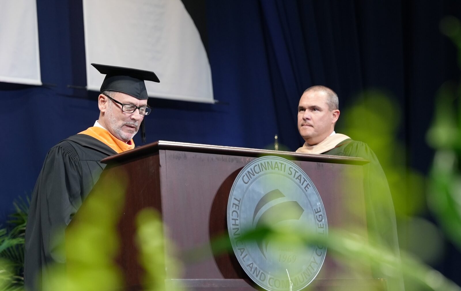 John Silverman presents honorary degree to Manual Chavez III