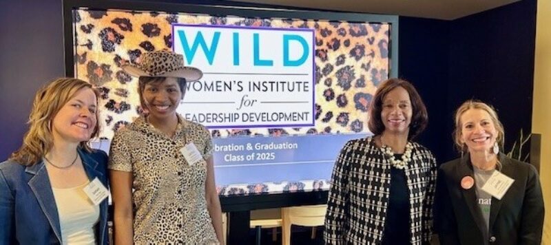Sarah Allan, LaToya Chambers, President Monica Posey, and Jayne Dressing at the WILD graduation event