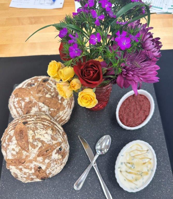 Final project - loaves of bread, multi-color flowers, toppings