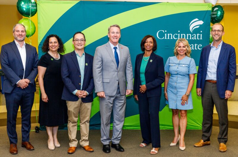 Brendon Cull (President & CEO, Cincinnati Regional Chamber), CState VP Amy Waldbillig, CState Trustee Justin Howe, Sen. Husted, Pres. Monica Posey, Kimm Lauterbach (President & CEO, Regional Economic Development Initiative - REDI), CState Trustee Ted Scherpenberg