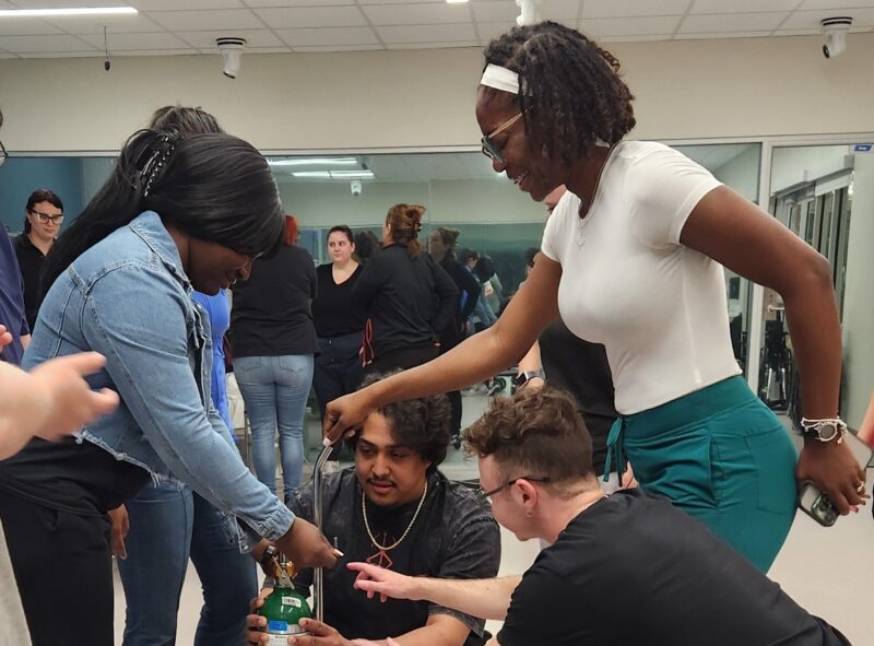 Students learned safe practices using oxygen tanks