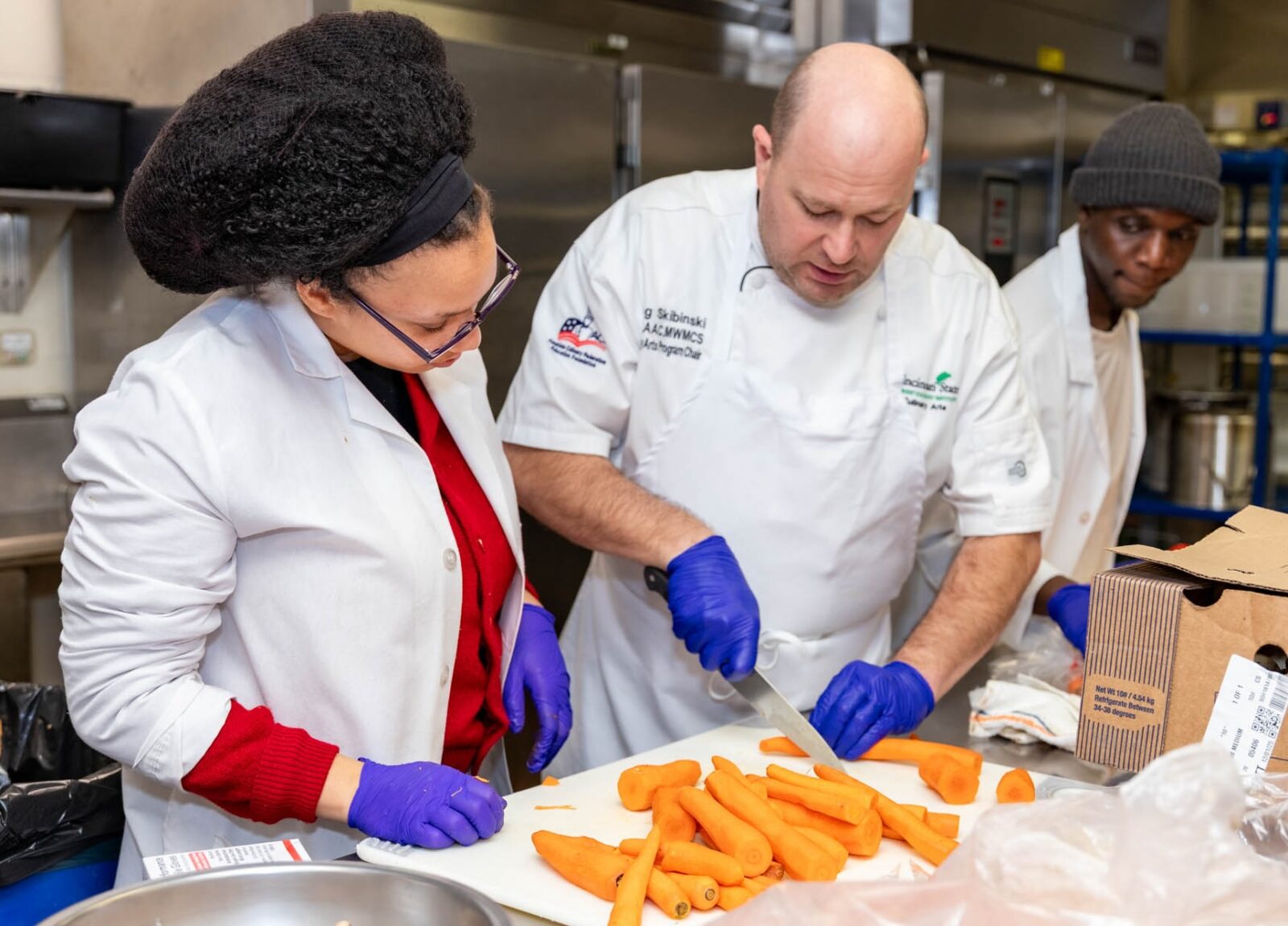 Chef Skibinski teaching proper knife techniques