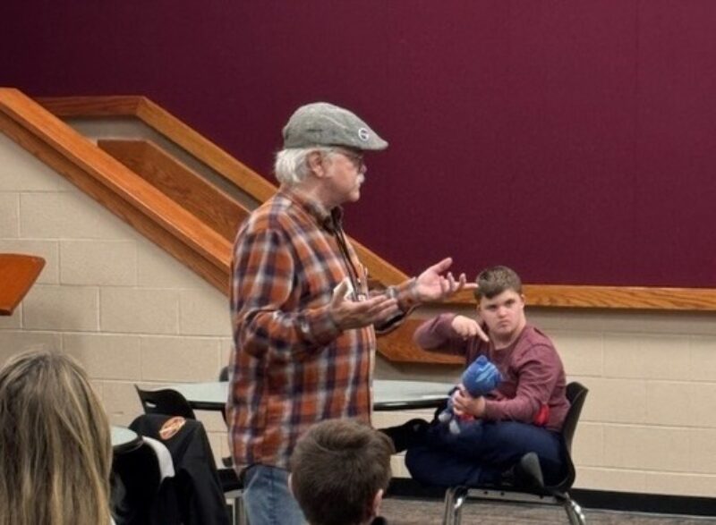 Terry Endres explaining the solar system