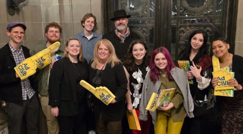 Graphic Design students and faculty members at the 2026 Cincinnati ADDY Awards celebration