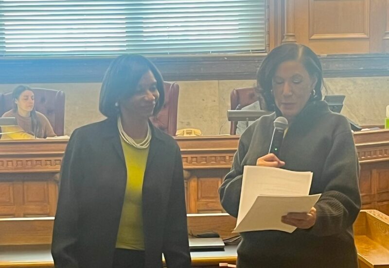 Vice Mayor Jan-Michele Kearney presented the Women's History Month resolution to President Posey
