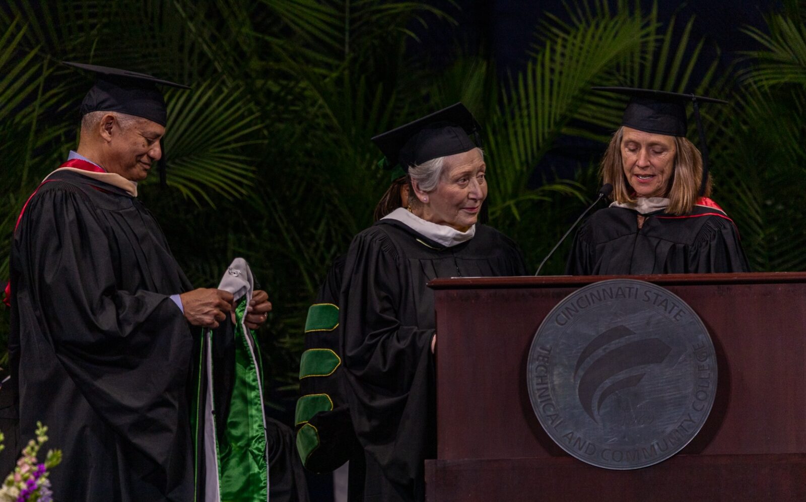 Trustee Mark Walton, '78, Barbara Gould & Trustee Chair Jane Garvey
